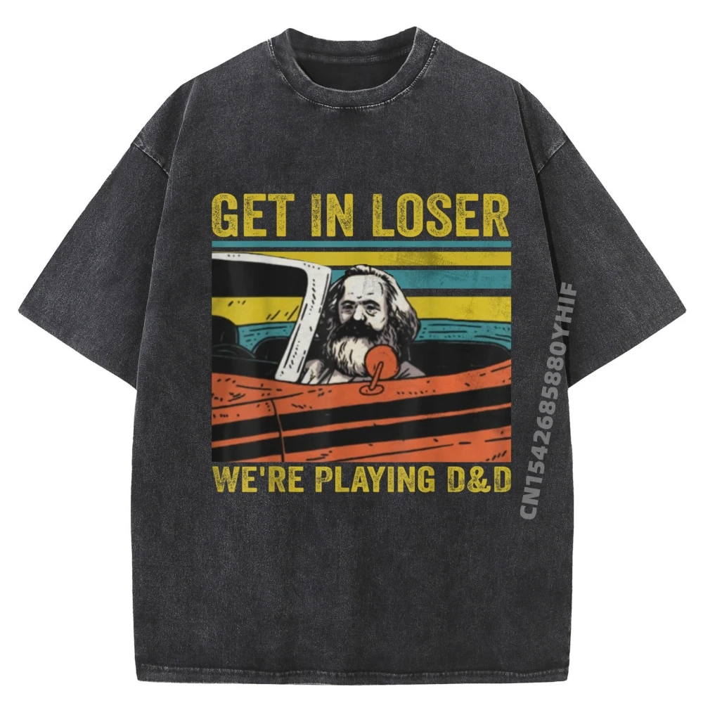 

Топы и футболки Get In Loser Were Play, милые крутые модные мужские футболки с рисунком, летние потертые футболки в стиле ретро