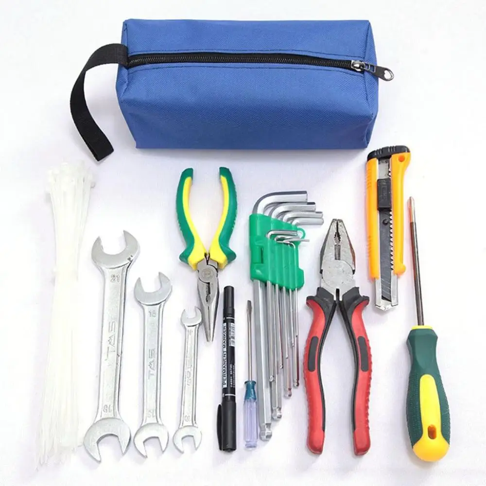 Instrument Organizer Electrician Gift Thicken Oxford Cloth Tool Storage Holder Tool Bag Hand Tool Pouch Canvas Zipper Pouch