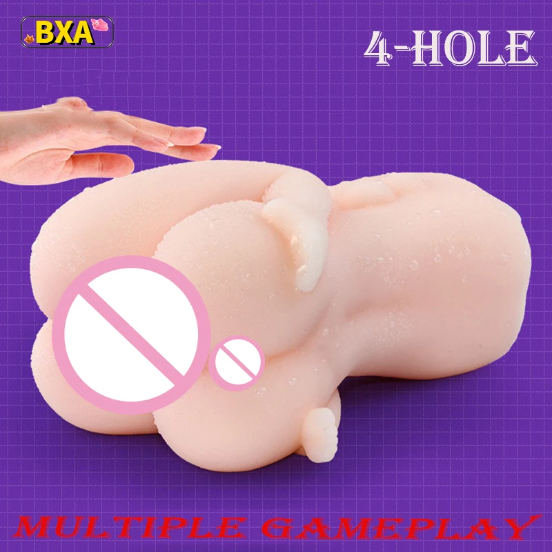 4 Hole Adult Male Masturbator Sex Toy Double Vagina Double Anus Penetration Male Sex Doll New Adult Toy 18