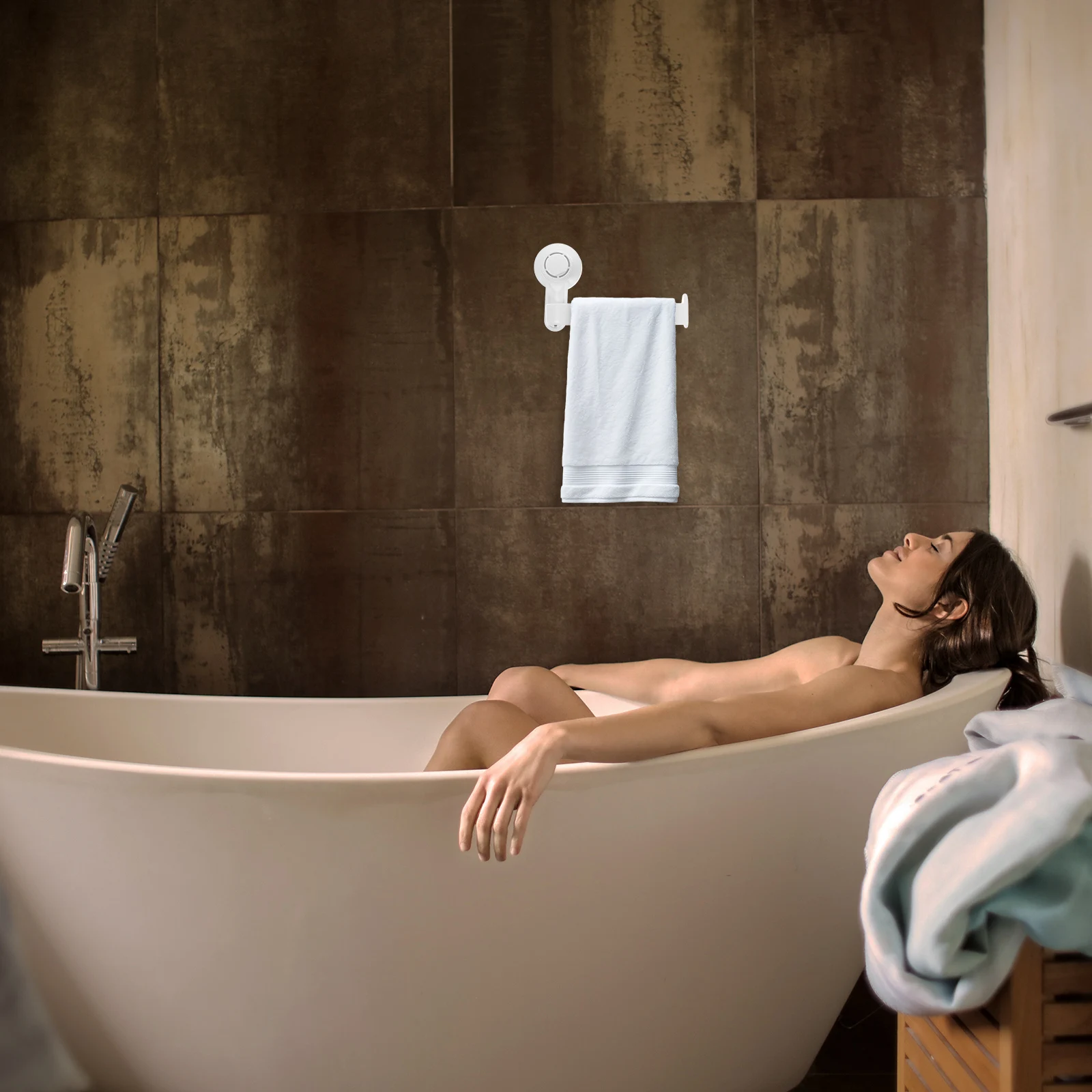 

Suction Cup Holder White Wall Mount Bathroom Kitchen Suction Cup Toilet Paper Holder Toilet Paper Towel Rack No Drill Heavy Duty