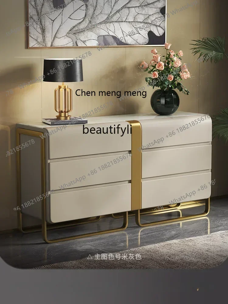 Light Luxury Chest of Drawers Fashion Marble High-End TV Cabinet Complete Storage Organizer Bedroom Bed Front Cabinet furnit