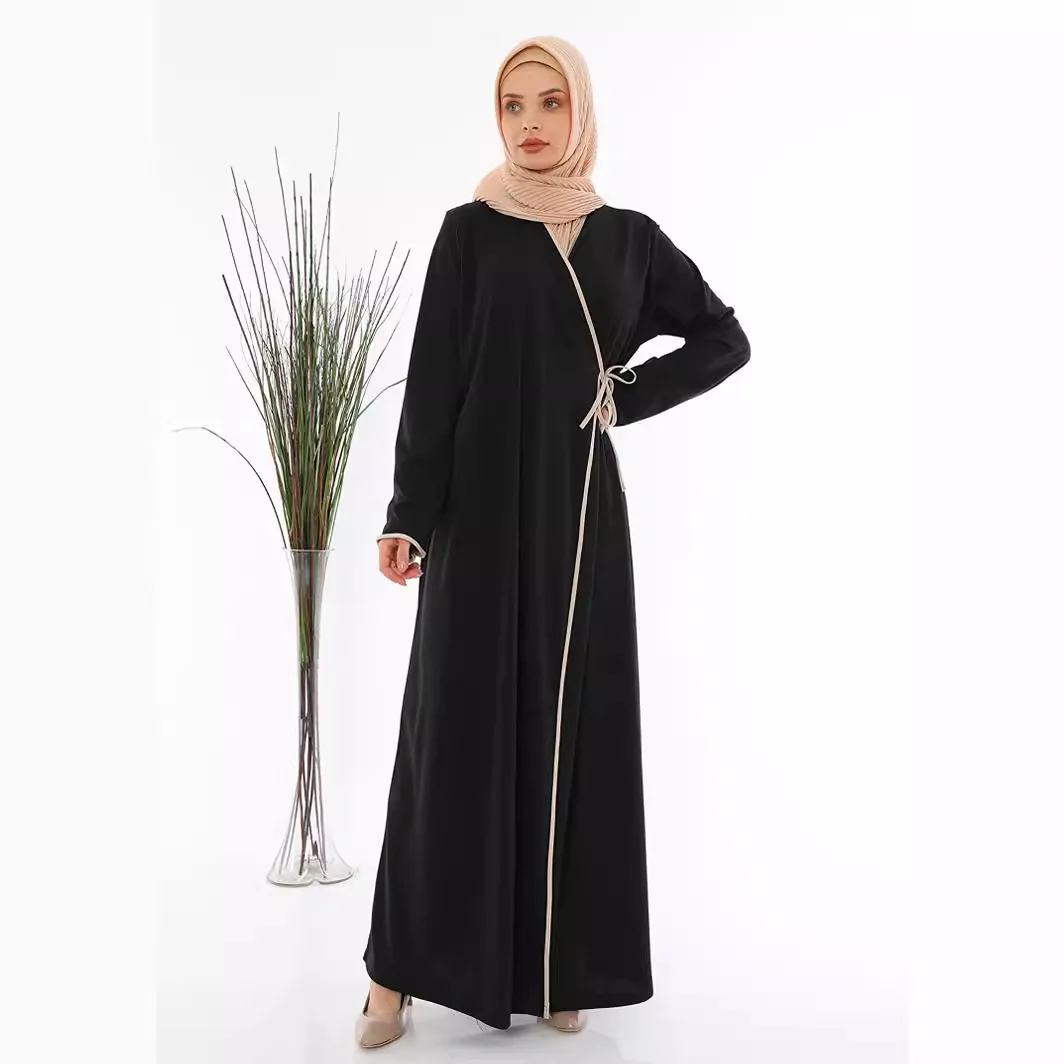 

Black Abayas for Women Modest Muslim Dress Eid Ramadan Islamic Prayer Garment Clothing Saudi Arabic Robe Turkey Dubai Kaftan New