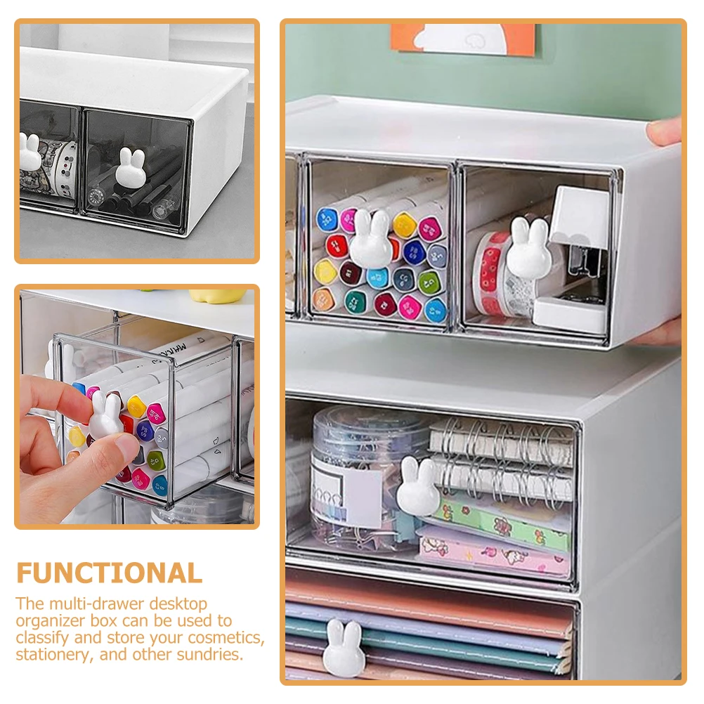 

Desktop Drawer type Stationery Box 3 Drawers ABS Material Efficient Storage Tool Cosmetics Stationery ganization Desk