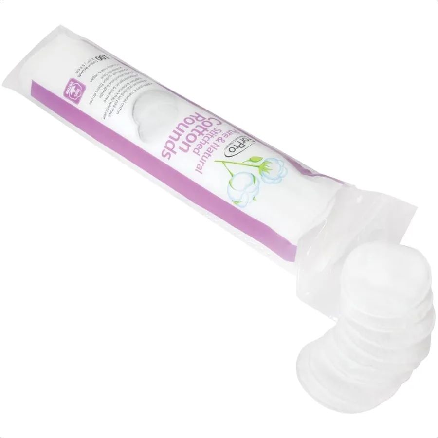 ForPro Pure Natural Stitched Cotton Rounds for Face 400Count 100 Pure Cotton Makeup Remover Pads Hypoallergenic LintFree Vegan