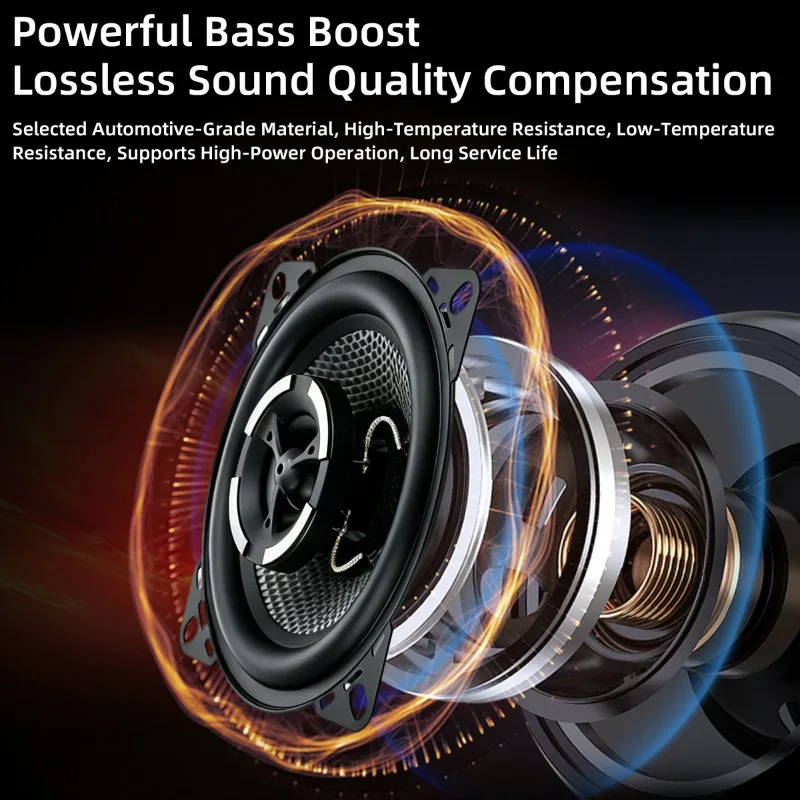 2pcs 4 Inch Coaxial Speaker 400W Car Speakers 2 Way Range Stereo Subwoofer HIFI Modified Car Audio Accessories Home Music Sound