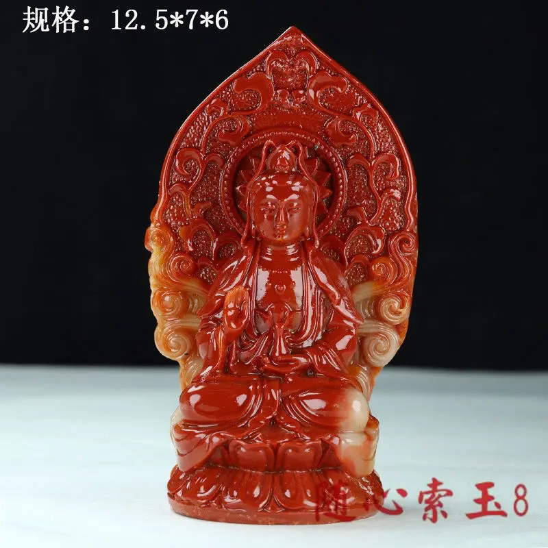 Rough jade stone Fujian Shoushan stone carving Furong stone Buddha Guanyin safe ornament is dedicated to Jiapin