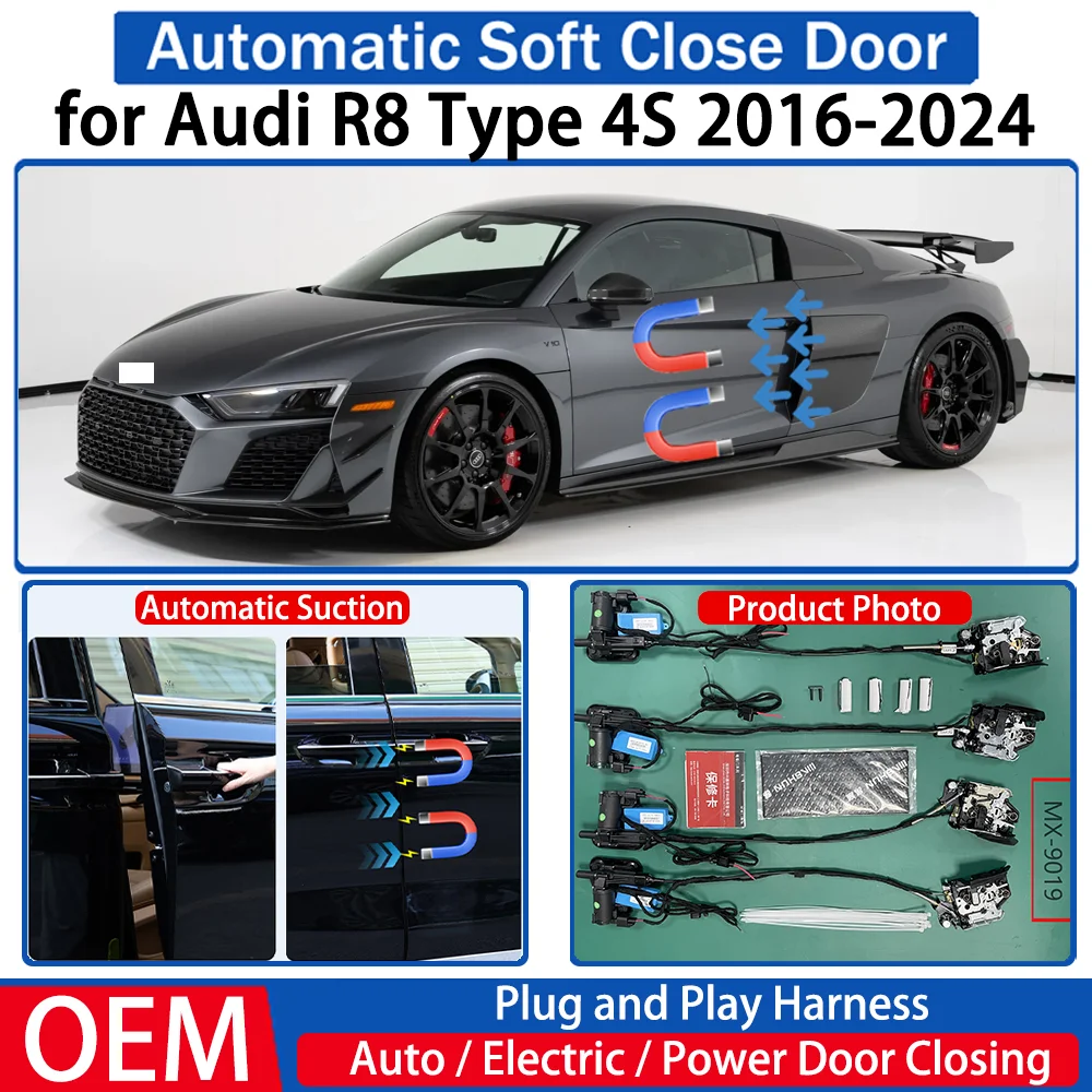 

ZJCGO for Audi R8 Type 4S 2016-2024 Car OEM Automatic Soft Close Door Electric Suction Kit Auto Power Closing System Plug＆play