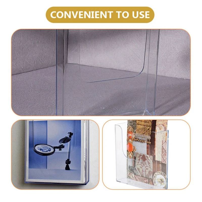 Wall-Mounted File Rack Leaflet Folding Magazine Rack Color Page Rack Transparent Supplies Storage Box Office Supplies