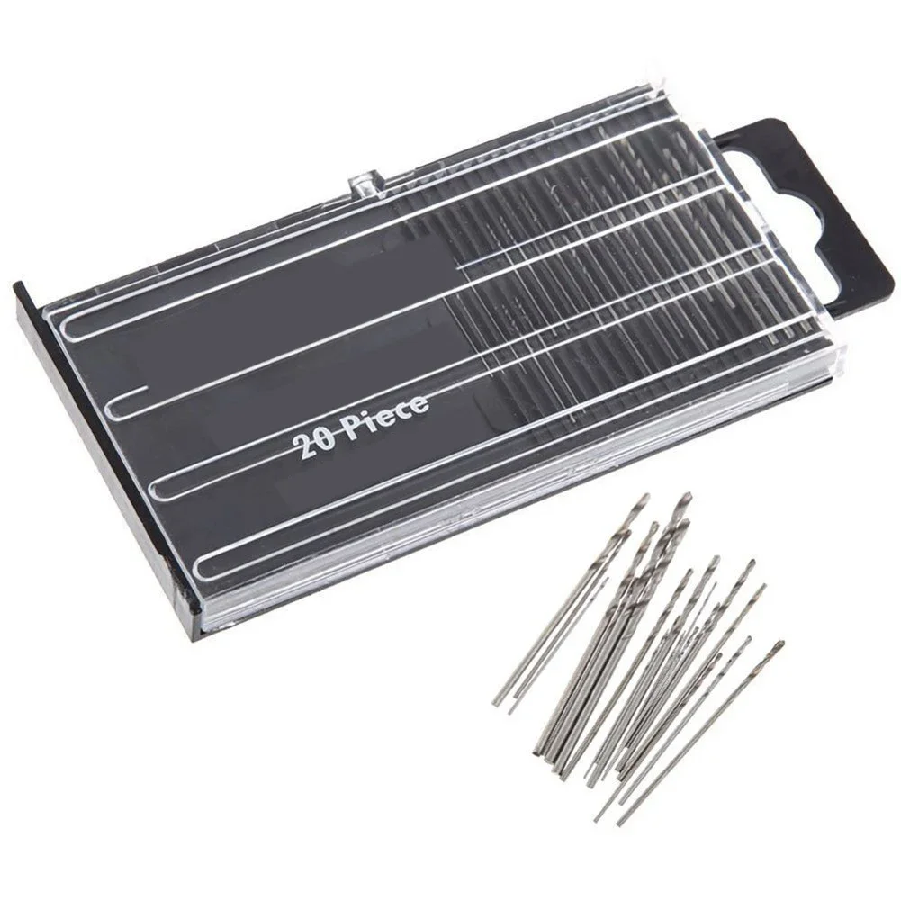 أعلى جودة مجموعة لقمة مثقاب 0.3 مللي متر-1.6 مللي متر 20 قطعة/المجموعة اكسسوارات بت أدوات حلزونية الحفر HSS البسيطة للحفر عالي السرعة