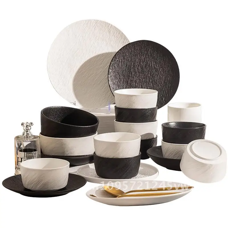 

Dishes Household European Style Tableware Gift Box suit Ceramic Nordic Underglaze Color Bowl Chopsticks Gift Bowl Bowl Plate Ful
