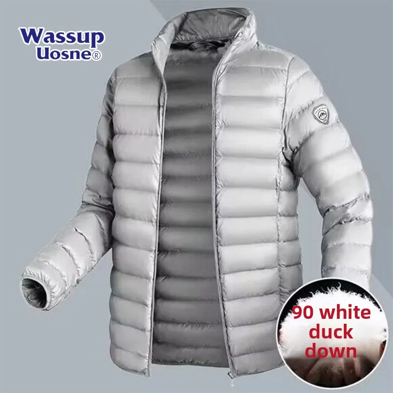 

Мужская легкая стеганая нейлоновая куртка WASSUP с капюшоном, утепленная пухом, белая, для молодежи, для активного отдыха, теплая, ветрозащитная