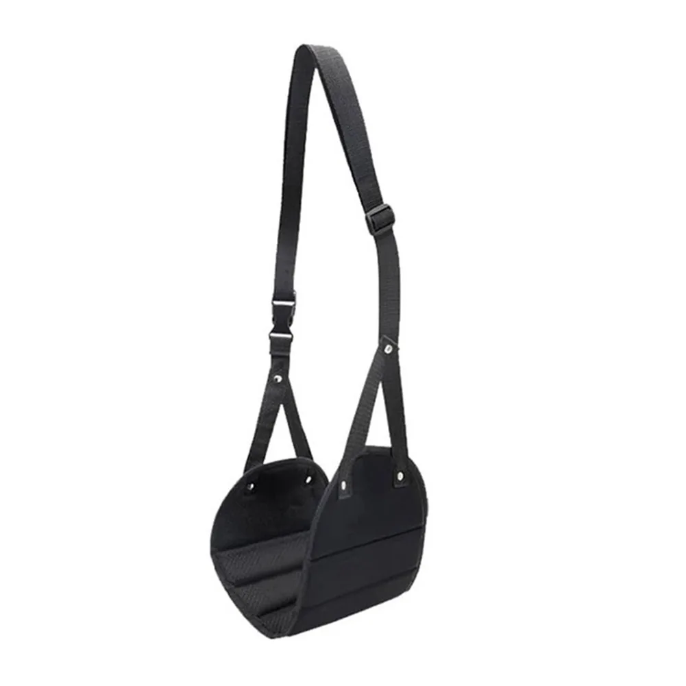 Portable Adjustable Travel Footrest Black Polyester Leg Support For Plane Train Home Comfort And Circulation Garden Gear