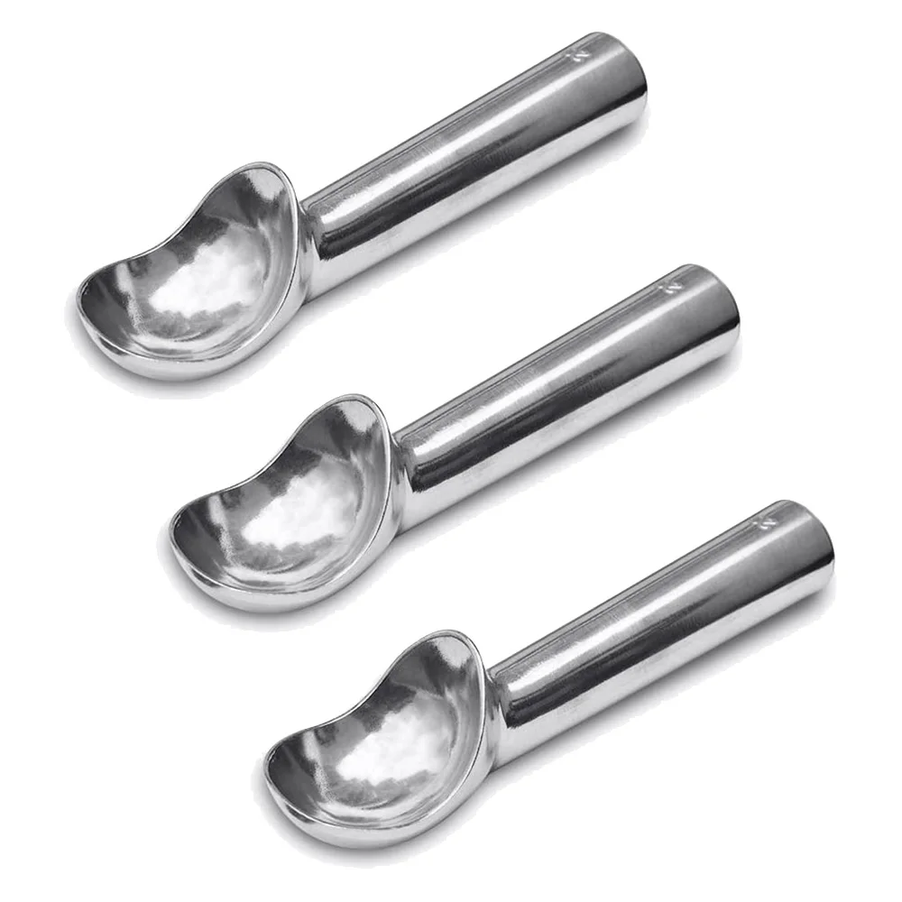 Nonstick Anti-Freeze Aluminum Ice Cream Scoop,2 Oz Aluminum Ice Cream Spoon, Ice Cream Ball Digger Spoon,3 Pack,Silver