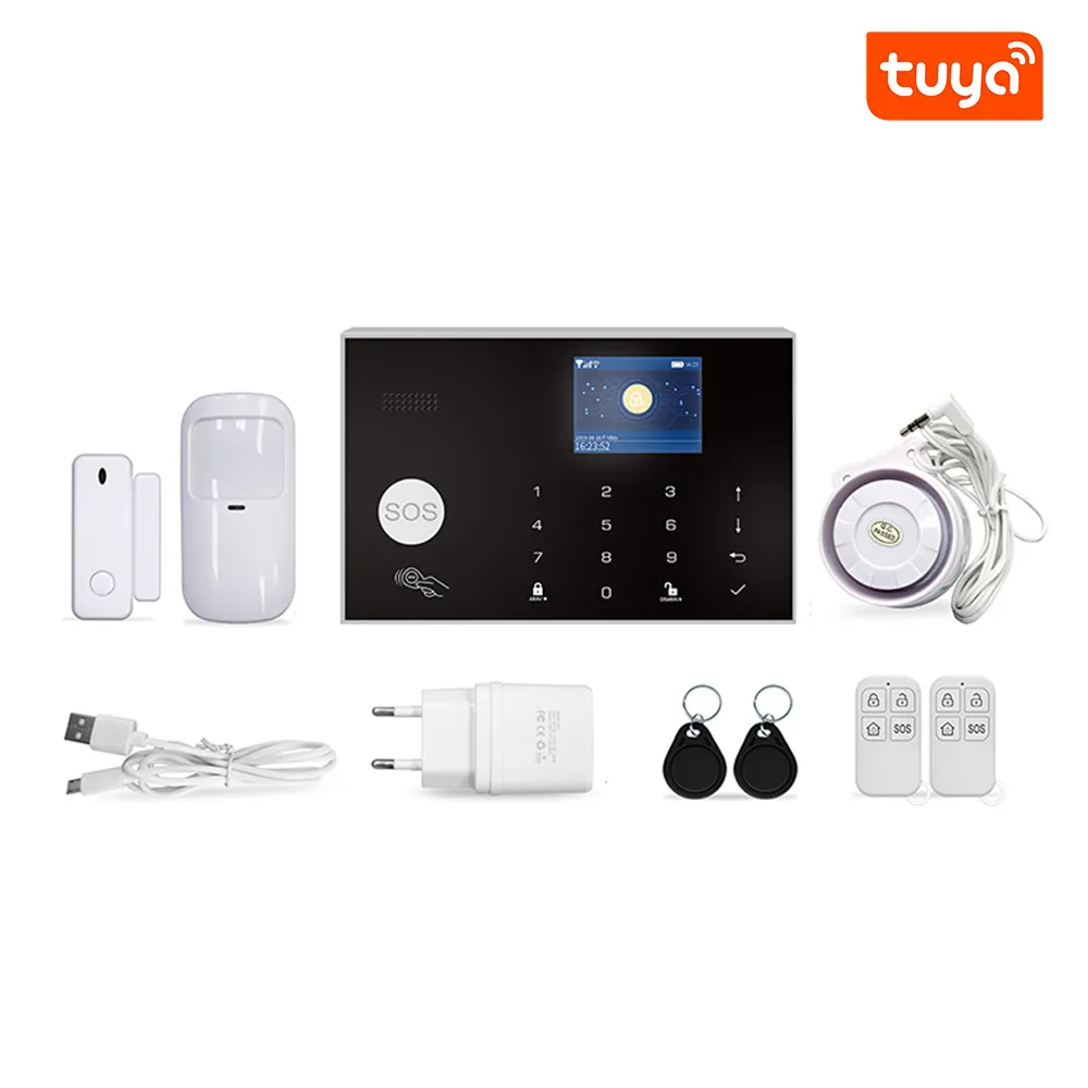 Tuya Wireless WIFI  Home Burglar Alarm Security Protection Smart System GSM+4G anti-theft alarm Wifi 4g GSM Home alarm system