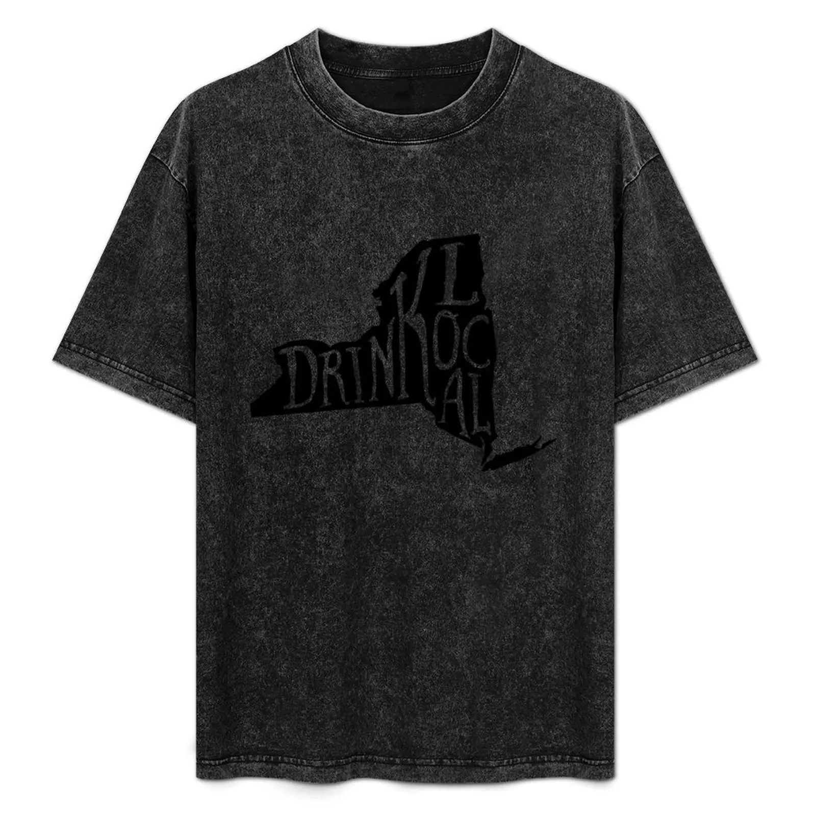 

Drink Local New York State Outline Craft Beer T-Shirt Soft Anti-Shrink Cotton Tee