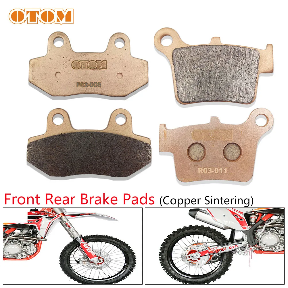 OTOM Motorcycle Front and Rear Brake Pads Copper Sintering Brake Lining For KAYO T4 T6 K6 GUIZUN MX6 KEWS K16 K18 Dirt Bike Moto