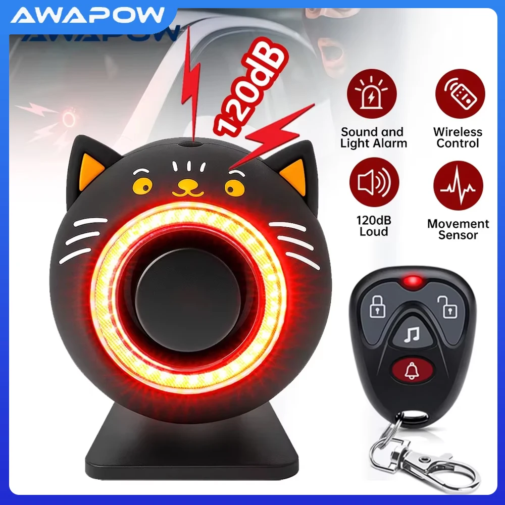 

Автомобильная противоугонная сигнализация Awapow 120 дБ, звуковая и световая сигнализация с датчиком вибрации, модули звуковой и визуальной сигнализации для автомобиля