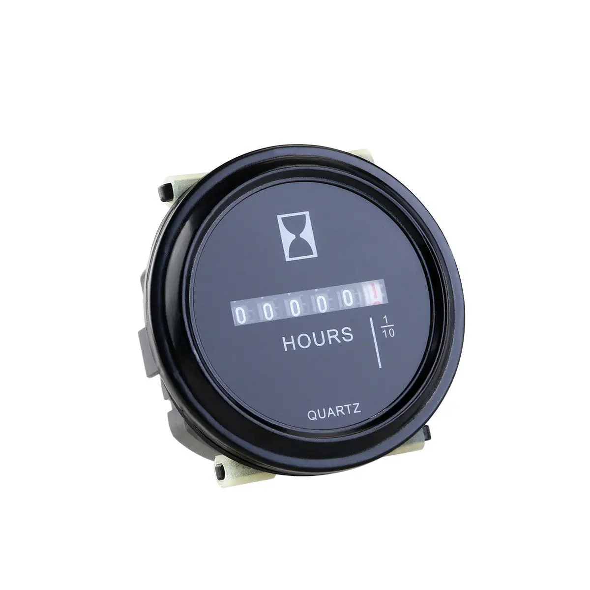 10V-80V Dc Black Round Quartz Hour Meter Compact Industrial Gauge Waterproof for Generator Marine Boat Engine Mower Tracking