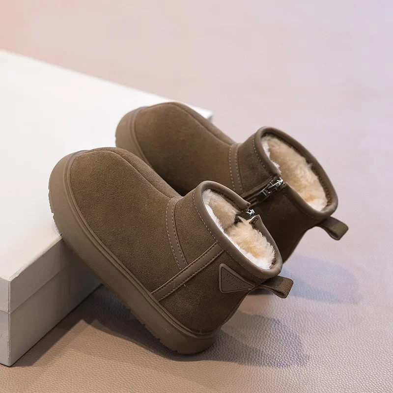 

2025 Winter Warm Snow Boots for Men and Women, Thick Cotton Boots with Velvet, Big Head Cotton Shoes, Trendy