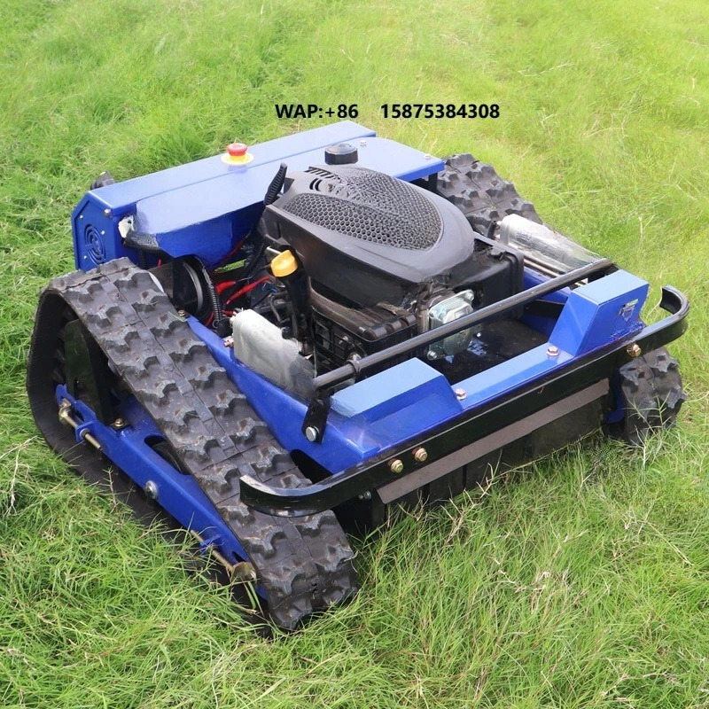 Factory Supply Small Remote Control Crawler Mower Mini Grass Cutter  Engine Lawn Mower for Sale