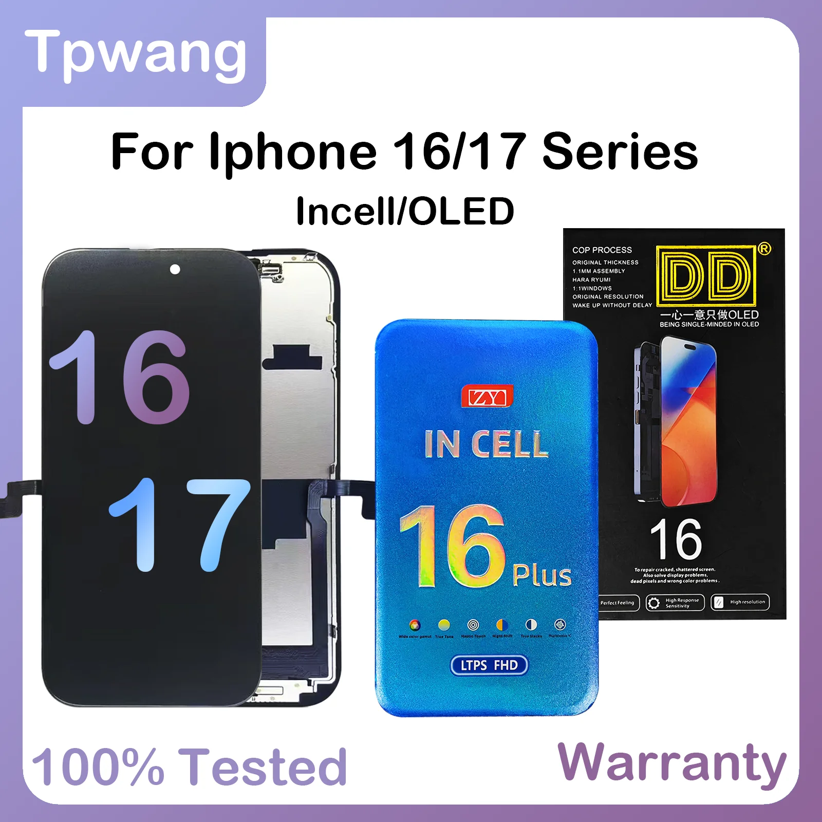 16/17 Series Incell/oled LCD Display For iPhone 16promax 16plus