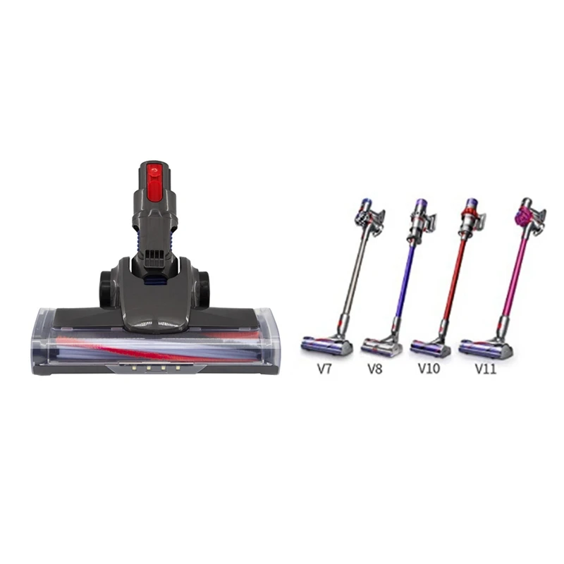 LEDインジケーター付き電動フロアブラシヘッド,クイックリリース,ソフトローラー,dyson v7,v8,v10,v11,掃除機