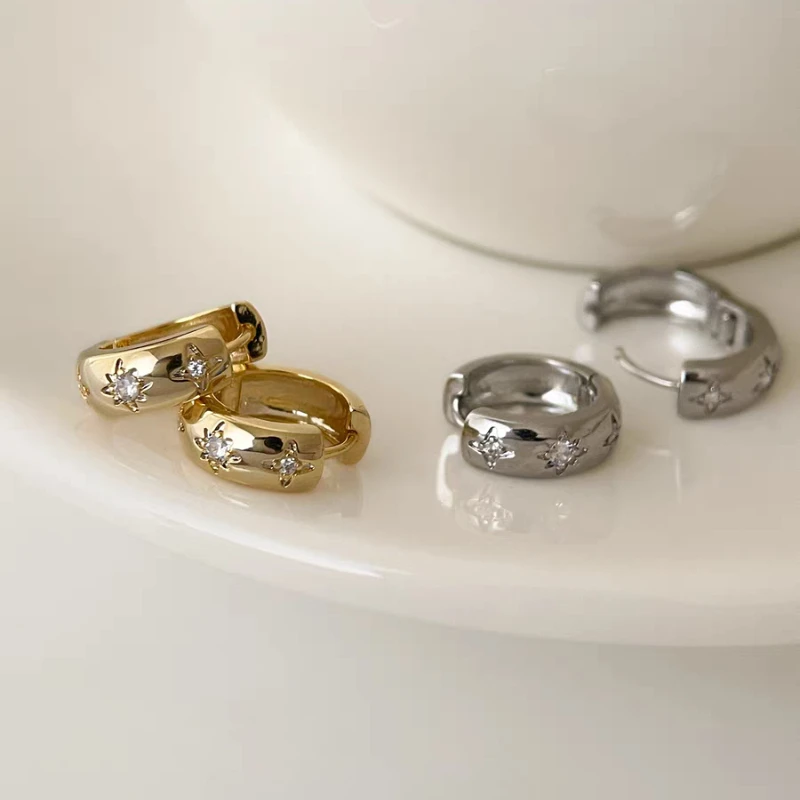 

Серьги из стерлингового серебра 925 пробы с изысканными звездами из циркония, модные, элегантные, роскошные, высококачественные серьги для женщин