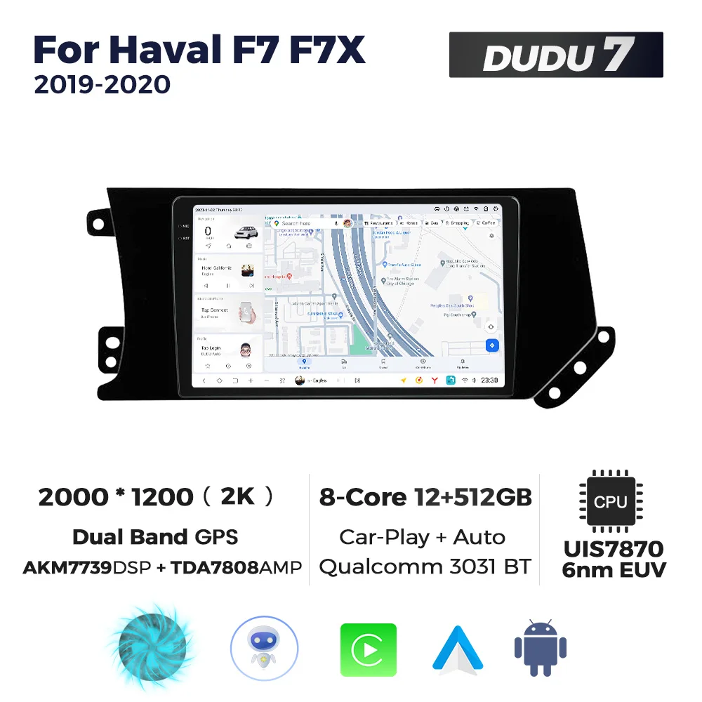 Mekede DUDU6 DUDU7 12+512GB Android Car Video Car Stereo For Haval F7 F7X 2019-2020 Multimedia For Car 2K HD QLED Screen