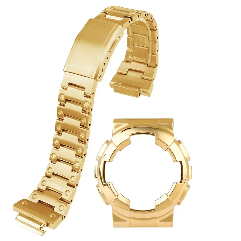 Laopijiang Für Casio G-SHOCK GA-110 GA-120 GA-100 Massives Edelstahl-Metall-Uhrenarmbandgehäuse GA-110/100/120 Armband für Herren, wasserdicht 3