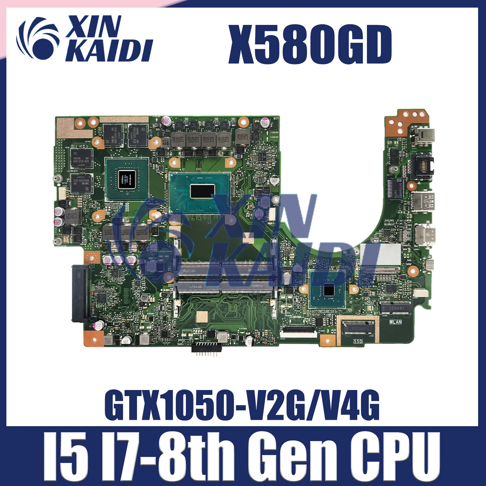 X580GD Notebook Mainboard For ASUS Vivobook NX580G M580G N580GD NX580GD Laptop Motherboard CPU I5 I7-8th Gen GTX1050 GPU