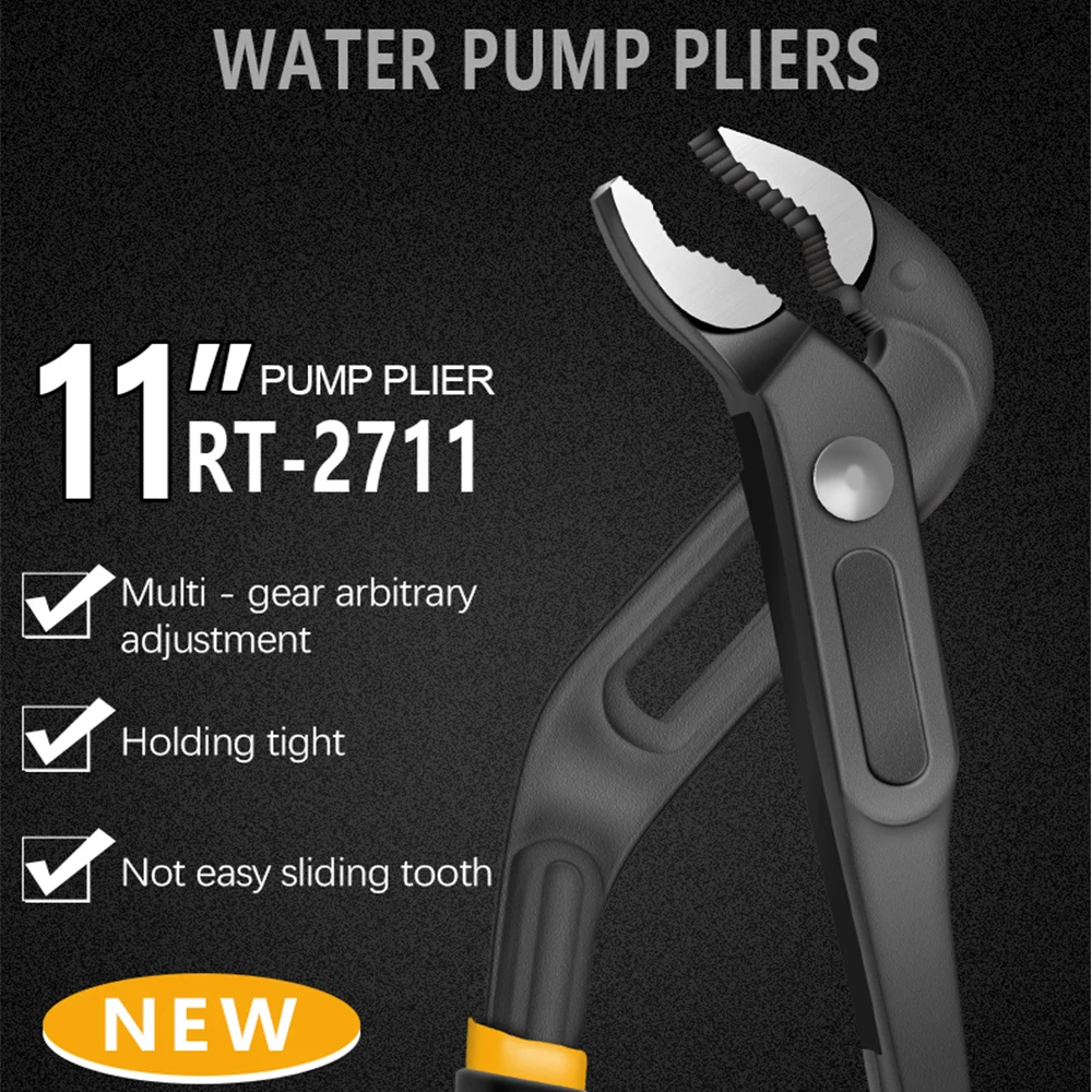 8/10/11/12 inch Quick Adjustable Multifunctional Pump Pliers, Large Opening Water Pump Pliers Quick-Release Plumbing Pipe Wrench