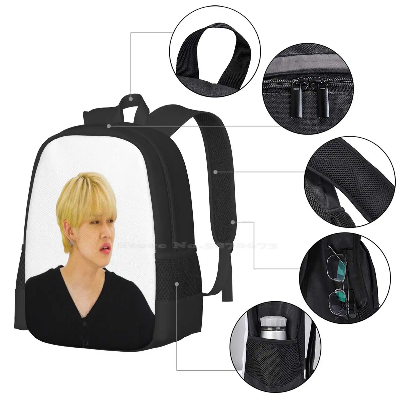 Txt Yeonjun Disgusted Face Hot Sale Schoolbag Backpack Fashion Bags Kpop Txt Yeonjun Meme Disgusted