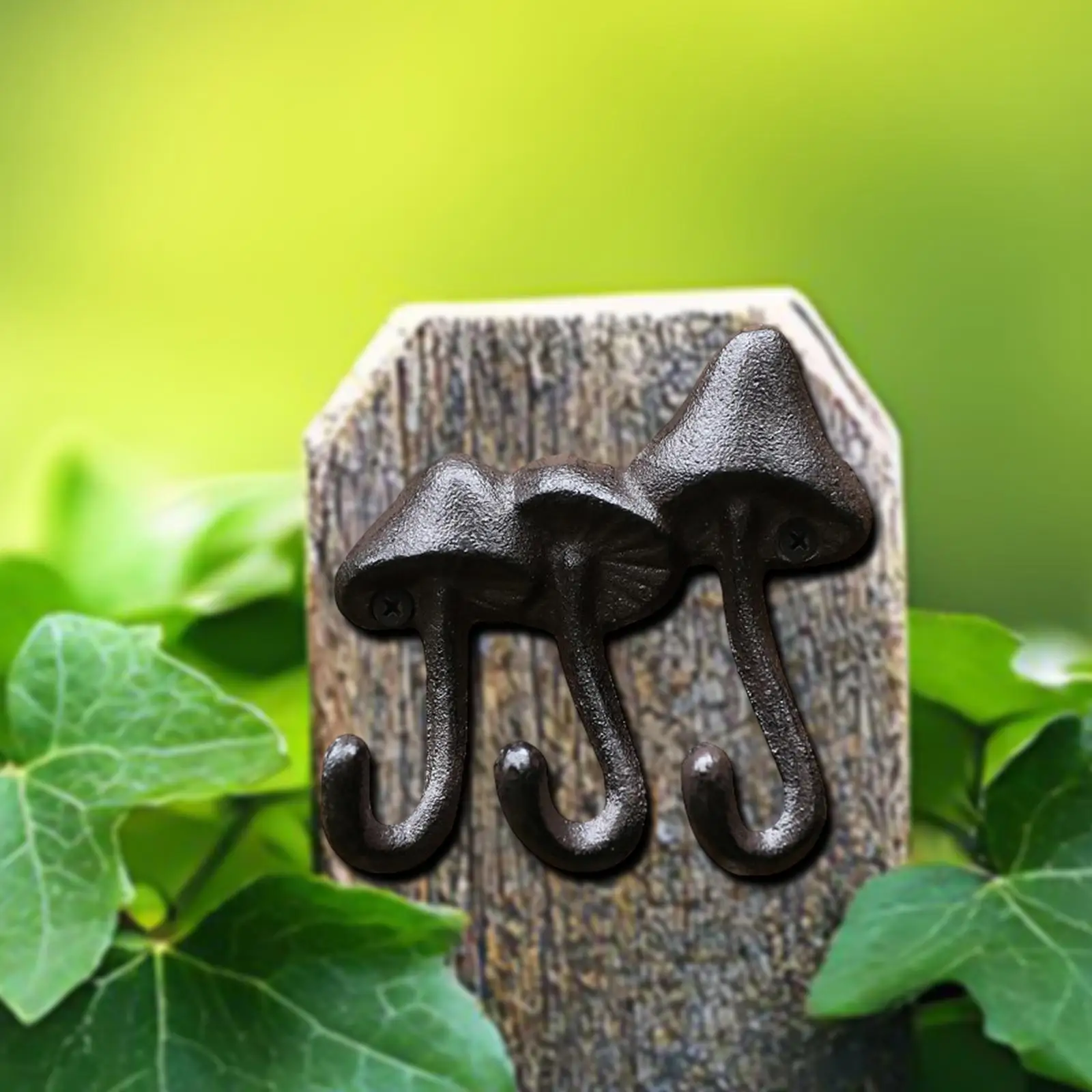 Mushroom Cast Iron Wall Hook Unique Cute Holder Ornament Hanging Decor Retro Courtyard Wall Hanger Multi Purpose Triple Hooks