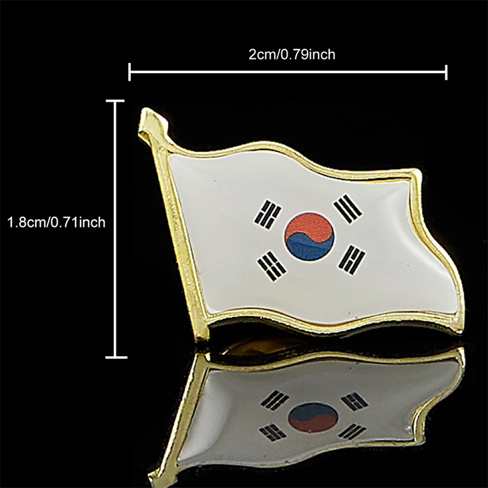 Korean Flag Enamel Pin Fluttering Flag Pin Brooches for Shirt Bag Cap Coat Lapel Pin Buckle Badge