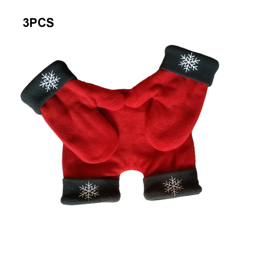 3pcs/set Couple Gloves Polar Fleece Lovers Winter Thicken Warm Glove Sweethearts Christmas Gift Romantic Couples Mittens
