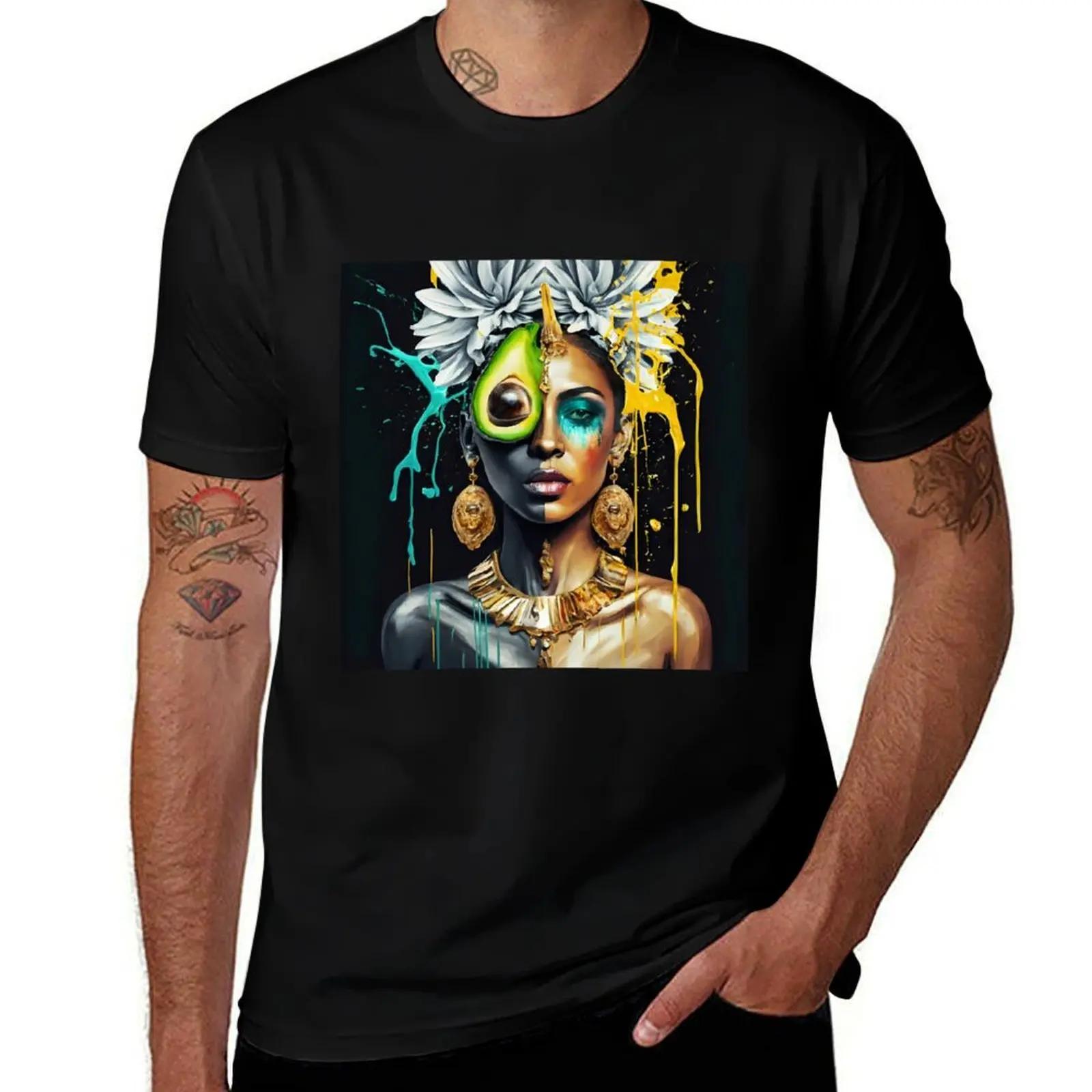 

Avocado Queen, Fashion magazine art, Art for kitchen T-Shirt customizeds anime tshirt Short sleeve tee men