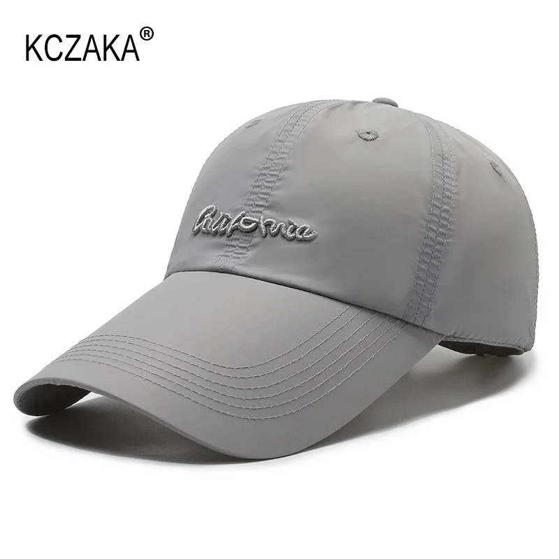 10.5cm Lengthened Brim Baseball Cap Mens Outdoor Sports Letter Shade Sun Protection Breathable Quick Dry Caps Male Fishing Hats