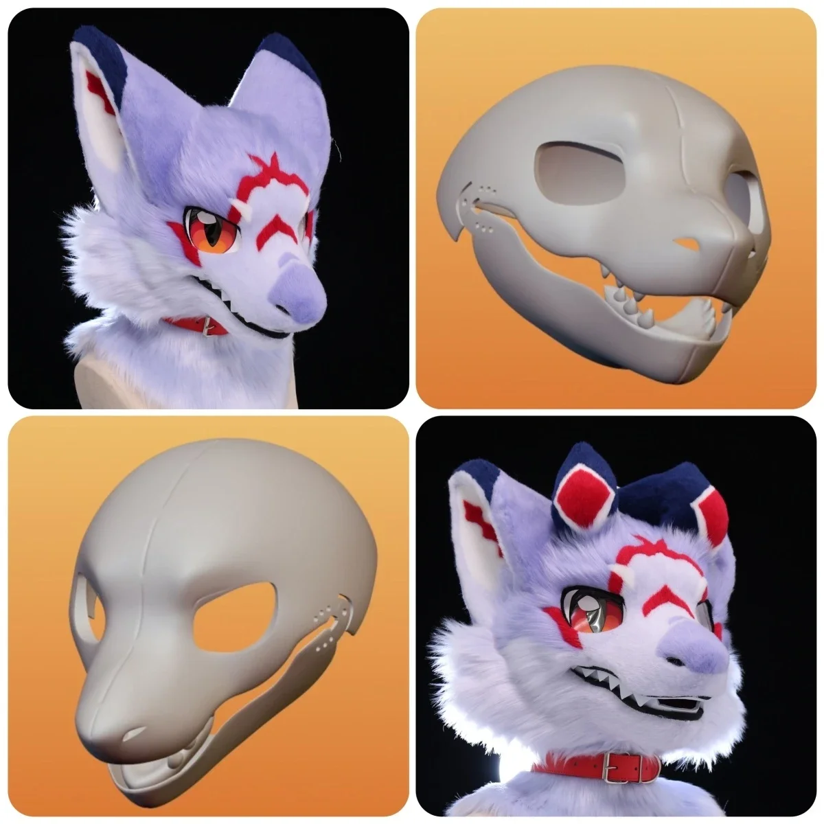 

Fursuit Kemono Base Mask Realistic Writing Headbase Furry Movable Jaw Base Fursuit Mask Cosplay Costumes DIY Accessories