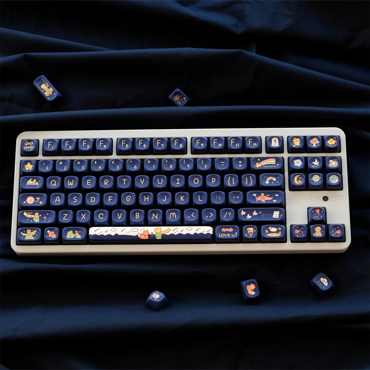 PBT Dye Sub Keycap Set for Cherry MX Switch,The Little Prince Theme,XDA XOA Profile Spherical Round Top