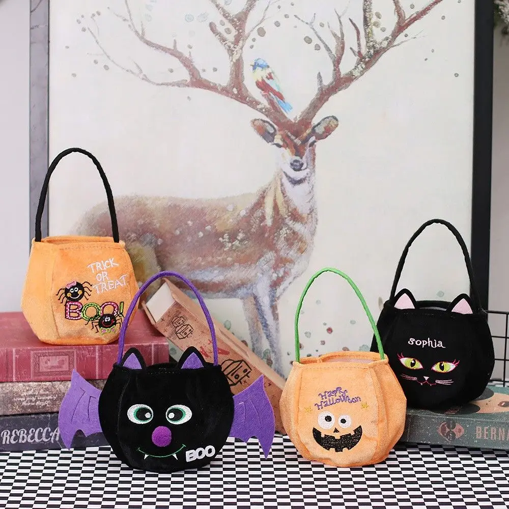 Halloween Loot Party Kids Pumpkin Trick Or Treat Tote Bags Candy Bag Halloween Candy Storage Bucket Przenośny kosz na prezenty