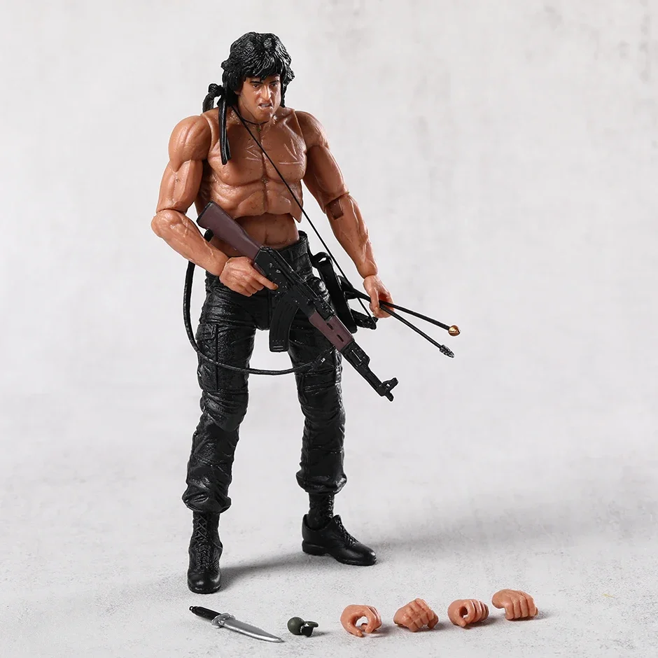 SDCC 2015 NECA Exclusive Rambo The Force of Freedom Action Figure with Accessories Model Ornament Toy Xmas Gift