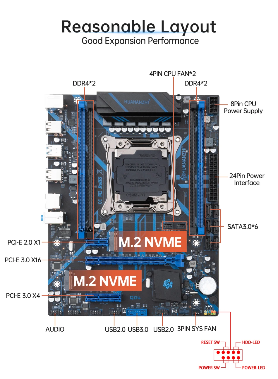 Imagem -05 - Lga 20113 Kit de Placa-mãe com Xeon e5 2667 v4 e 4x8g Ddr4 2400mhz Recc Memory Combo Grupo M.2 Nvme Ngff Sata Huananzhi-x99 Qd4