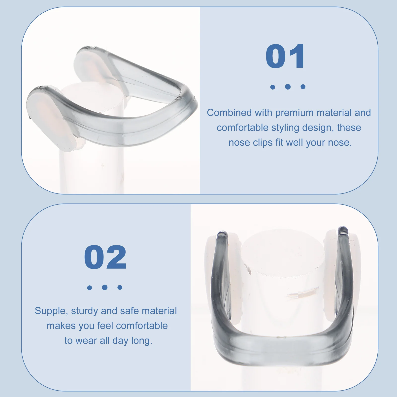 

5 Boxes Durable Professional Nose Clips Anti-Choke Swimming Plugs Convenient Wear-Resistant Nose Clamps Swimming Accessory