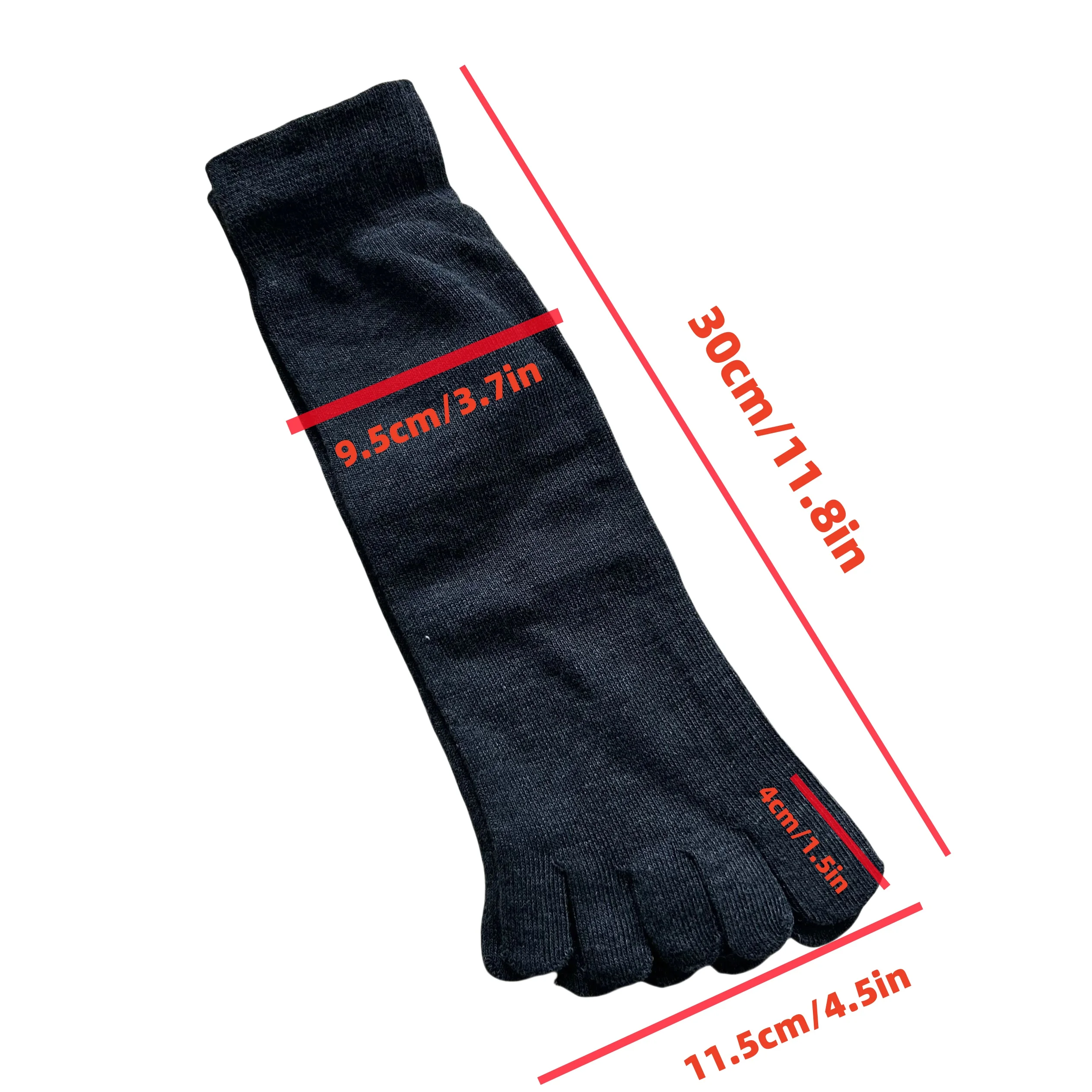 5 pairs of men's solid color five finger socks  simple cotton  odor resistant and breathable split toe socks