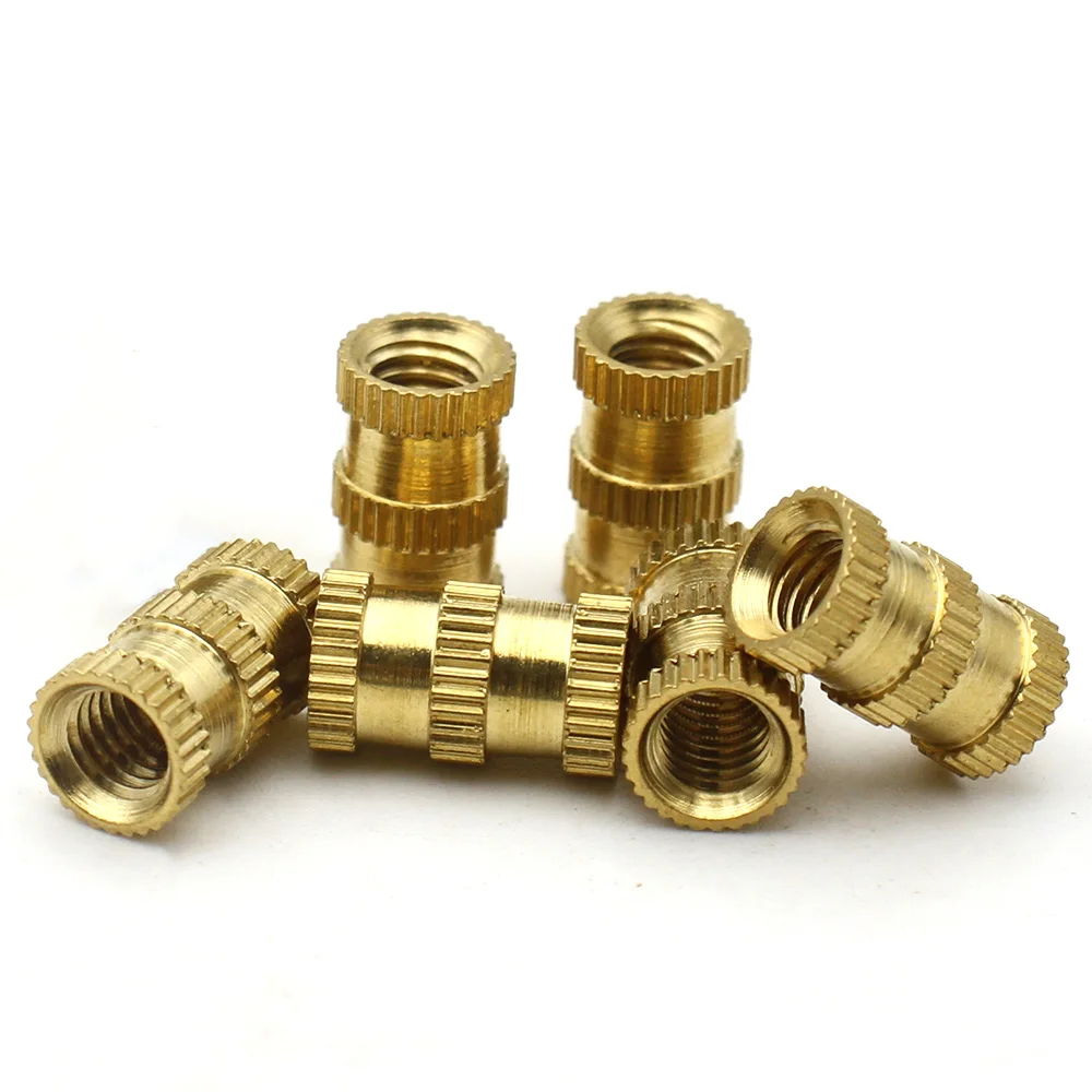 M1.4 M1.6 M1.7 M2 M2.5 M3 M4 M5 M6 M8 M10 Knurled Brass Insert Nuts Plastic Injection Molding Embedded Furniture Copper Inserts