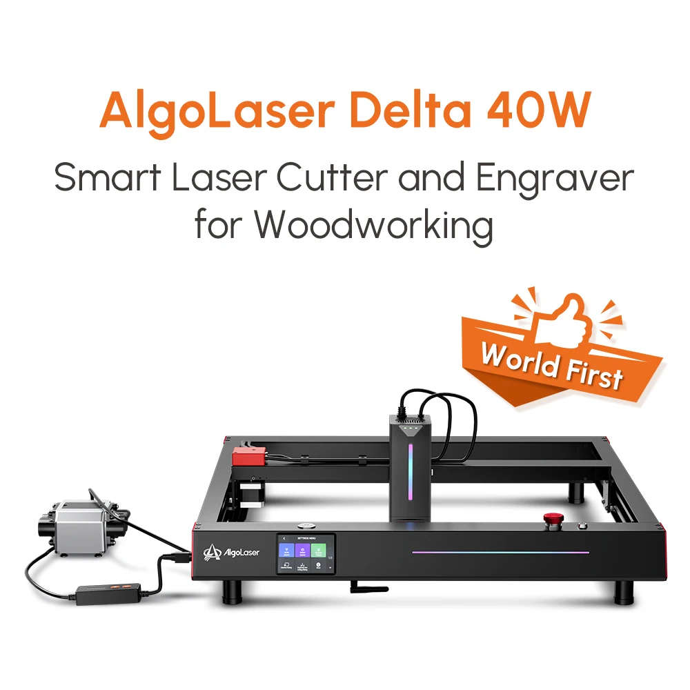 

High Power AlgoLaser Delta 40W Diode Laser Engraver Laser Engraver Cutter Wifi Air Engraving CNC Woodworking Tools Machine