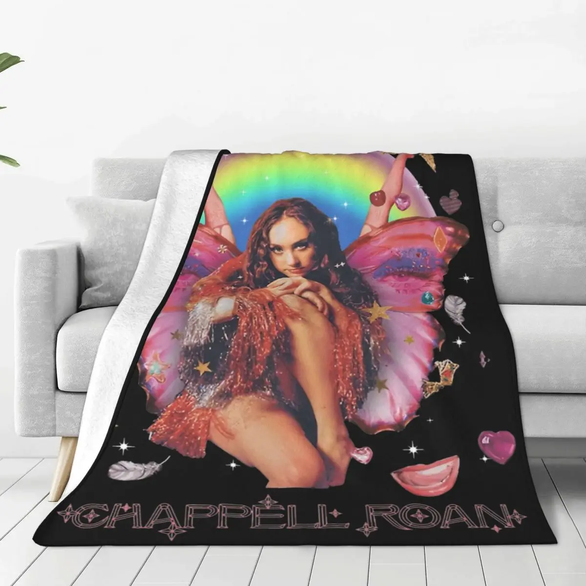 Chappell Roan Chappell Fairy Merch Blanket Fleece Home Good Luck Babe Throw Blankets Relax Super Warm for Car Bedspreads