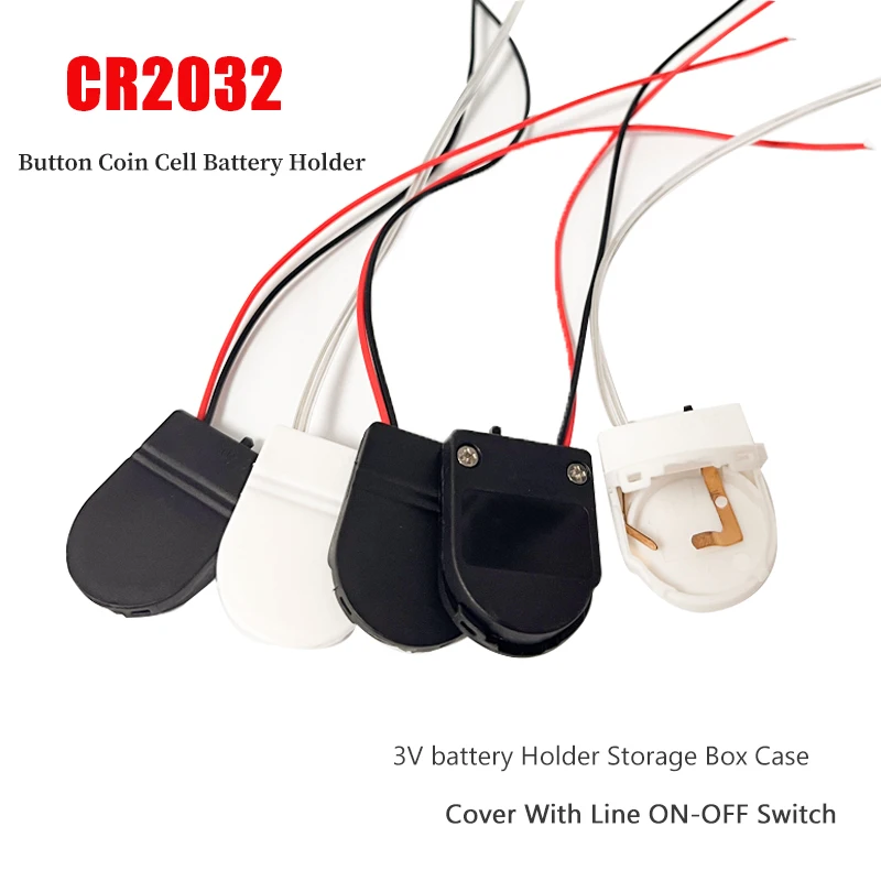 

5/10PCS CR2032 Button Coin Cell Battery Socket Holder Case Cover With ON-OFF Switch 3V Cell Battery Storage Box Battery Shell