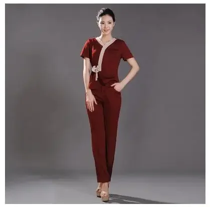 Seragam Pijat Thailand Musim Panas Setelan Celana Kerja SPA Salon Kecantikan Wanita Kecantikan Baru