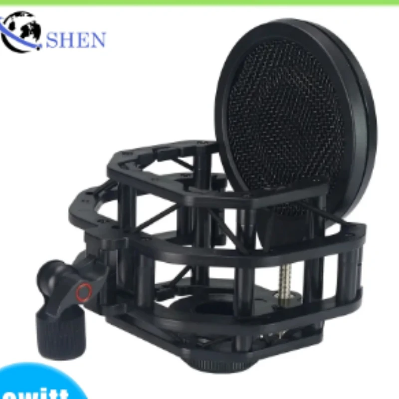 

1 pcs Professional Microphone Shock Mount stand with Pop Filter for Live Broadcast mic recording holder